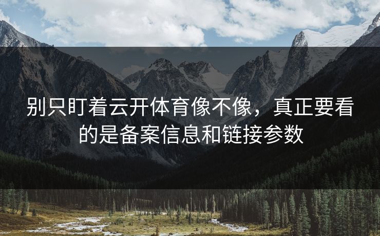 别只盯着云开体育像不像，真正要看的是备案信息和链接参数