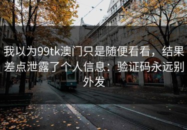 我以为99tk澳门只是随便看看，结果差点泄露了个人信息：验证码永远别外发