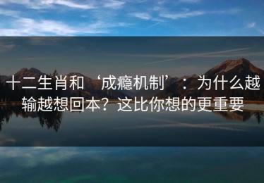 十二生肖和‘成瘾机制’：为什么越输越想回本？这比你想的更重要