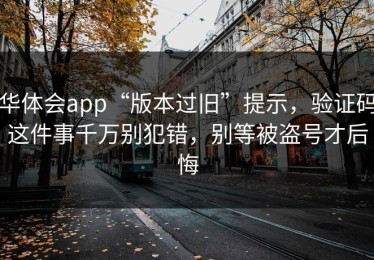 华体会app“版本过旧”提示，验证码这件事千万别犯错，别等被盗号才后悔