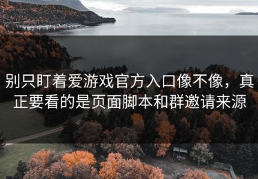 别只盯着爱游戏官方入口像不像，真正要看的是页面脚本和群邀请来源