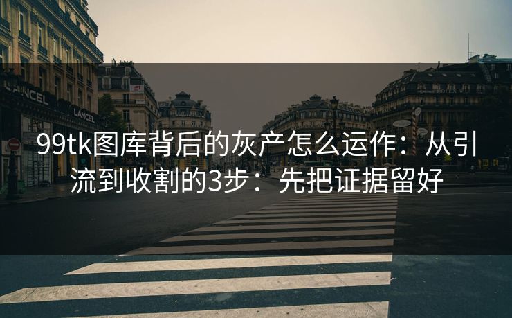 99tk图库背后的灰产怎么运作：从引流到收割的3步：先把证据留好